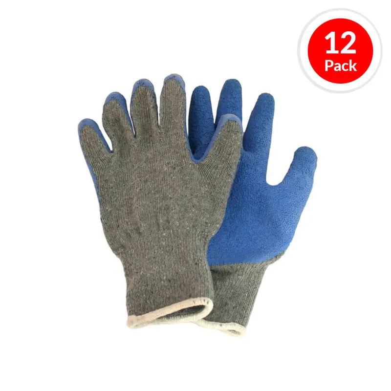 Watson Junkyard Latex-Coated Work Gloves — Grey/Blue, 12-Pair Pack 1