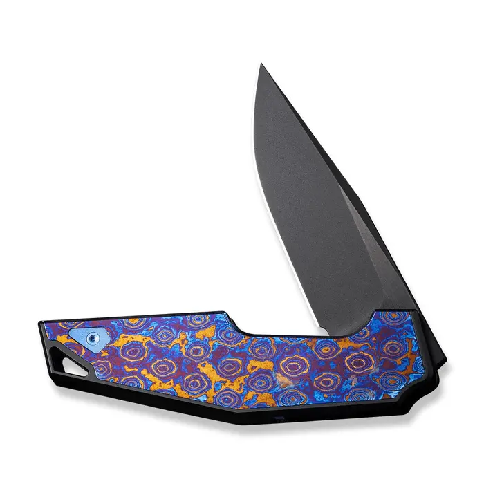 We Knife Oao Flipper Knife – Titanium And Timascus Handle, 3.4" Cpm-20Cv Blade (Model We23001-4) 1