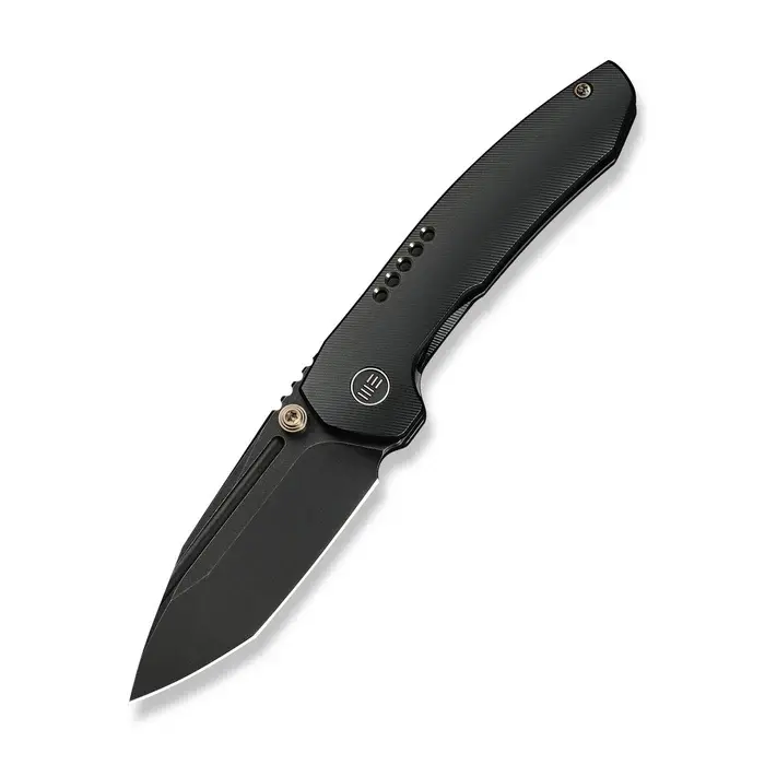 Weknife Micro Trogon Edc Folder – Black Titanium Handle With Thumb Stud Deployment 1