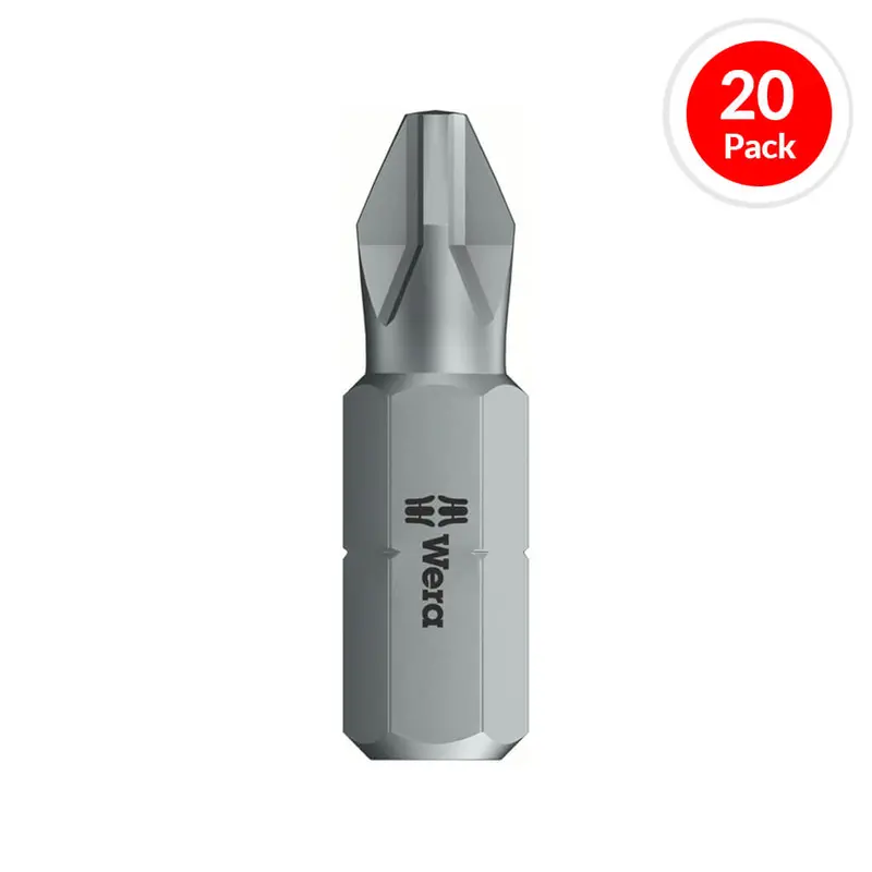 Wera 05057750001 851/1 Ph2 X 25 Mm Phillips Bit Set – 20-Piece In Storage Box 1