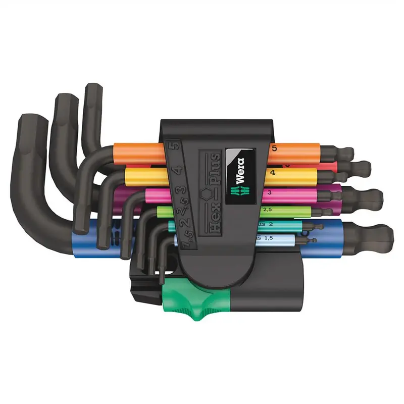 Wera 950/9 Spks Hex-Plus Blacklaser L-Key Set – 9-Piece Metric With Color-Coded Handles 1