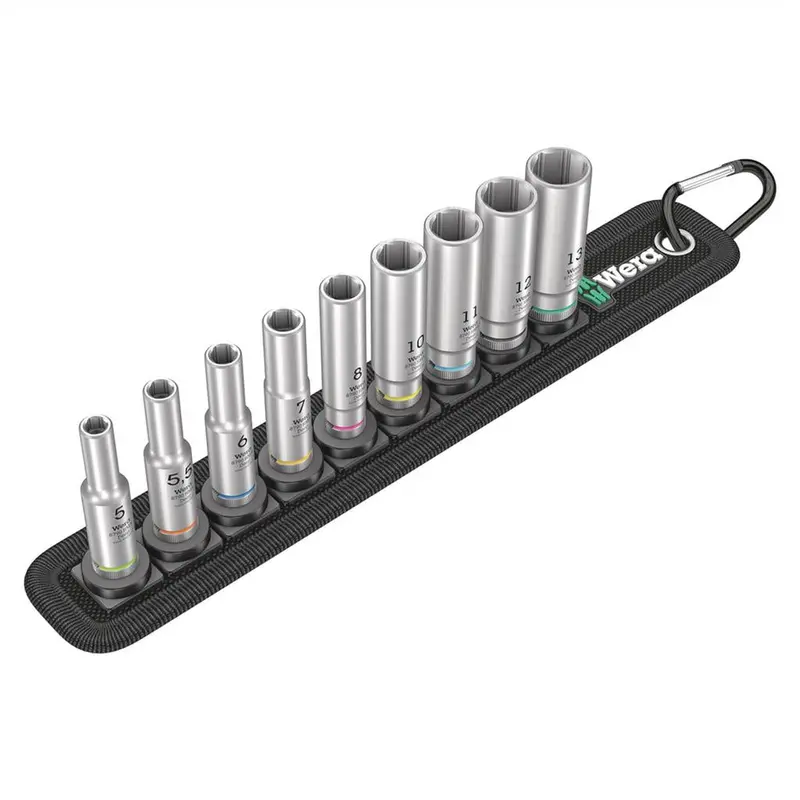 Wera Belt A Deep 1 Socket Set – 1/4 In. Drive, 9-Piece Metric Kit 1