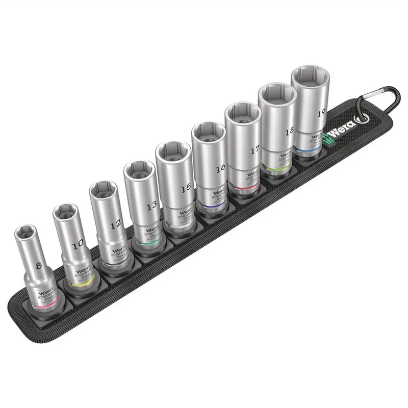 Wera Belt B Deep 1 Socket Set – 3/8 In. Drive, 9-Piece Metric Kit 1
