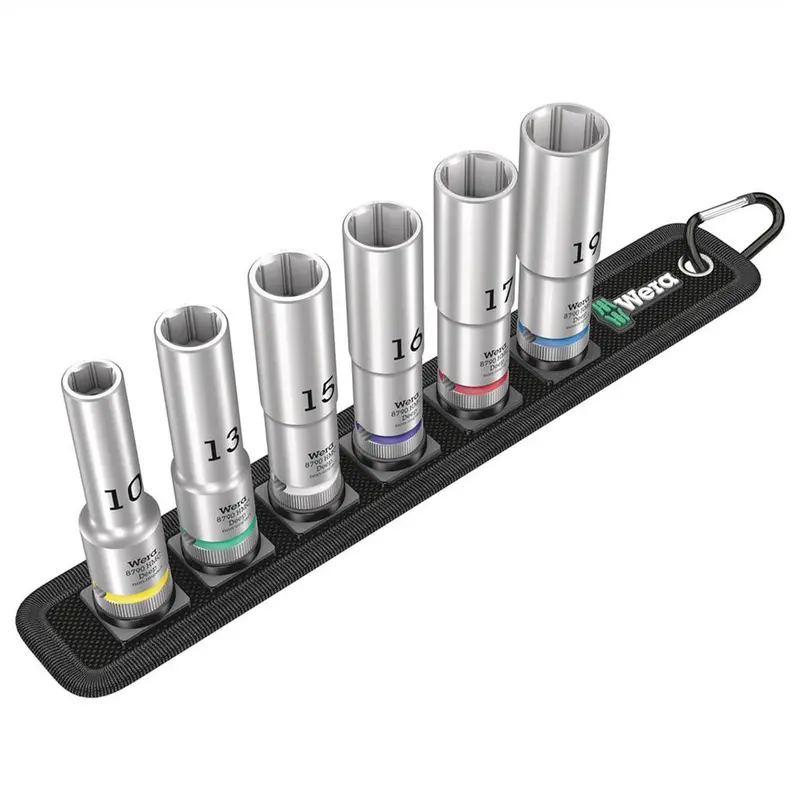 Wera Belt C Deep 1 Socket Set – 1/2 In. Drive, 6-Piece Metric Kit 1