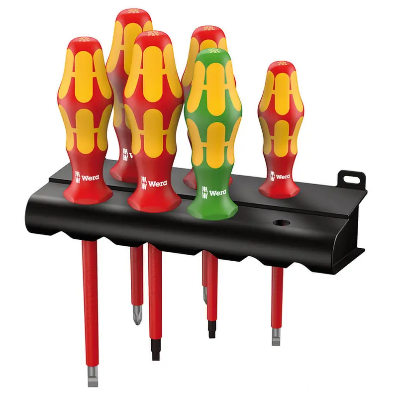 Wera Kraftform Plus Screwdriver Set With Wall Rack – 6-Piece Organized Kit 1