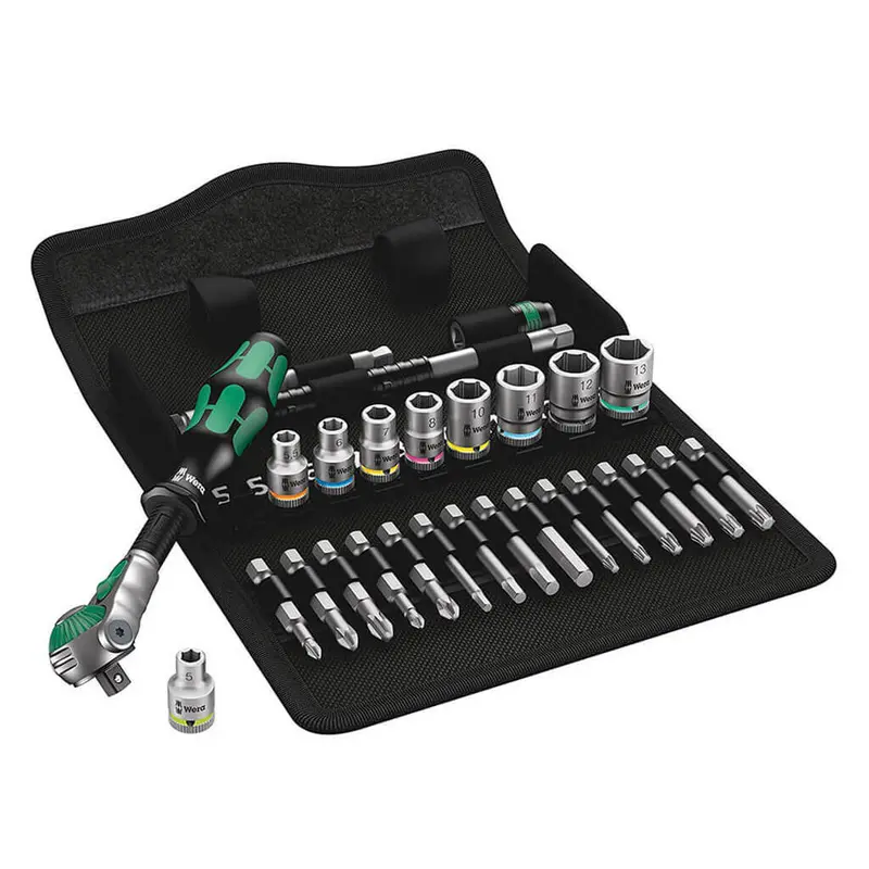 Wera Zyklop 1/4" Drive Metric Speed Ratchet Set – 28-Piece Professional Kit 1