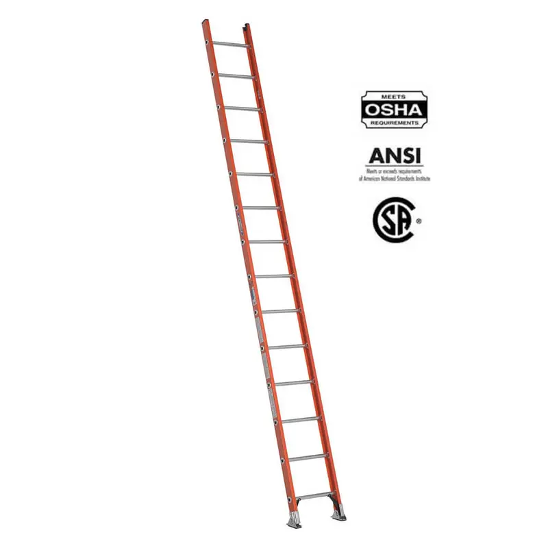 Werner D6214-1Ca Fiberglass Straight Ladder – 14 Ft, D-Rung, 300-Lb Type Ia Duty 1