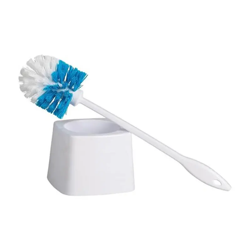 White Toilet Bowl Brush And Stand Set – 2-Piece Hygienic Cleaning Kit 1