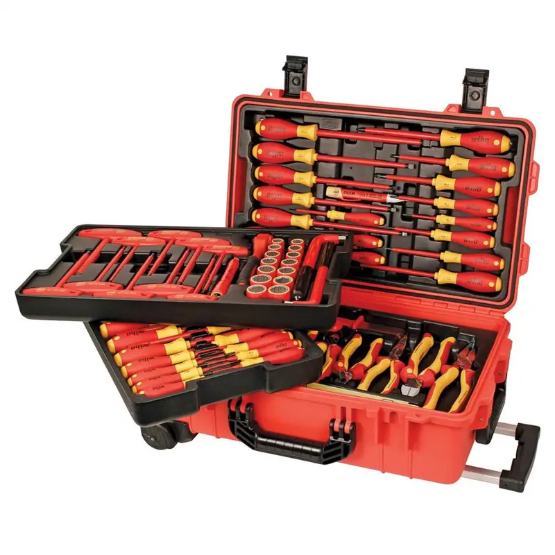 Wiha 32800 Insulated Electrician’S Tool Set – 80-Piece Professional Kit In Rolling Hard Case 1