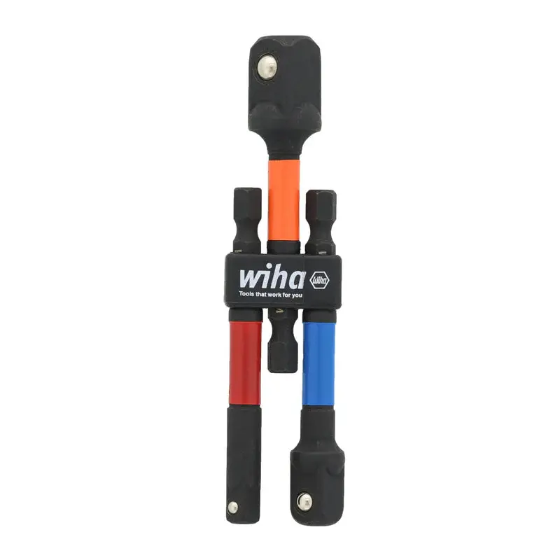 Wiha Color-Coded 1/4" Hex Socket Adapter Set – Metric, 3-Piece 1