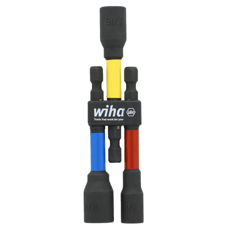 Wiha Color-Coded Magnetic Nut Setter Set – Imperial, 3-Piece 1
