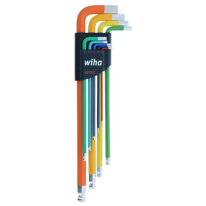 Wiha Color-Coded Metric Ball-End Hex Key Set – 9-Piece L-Key Kit 1