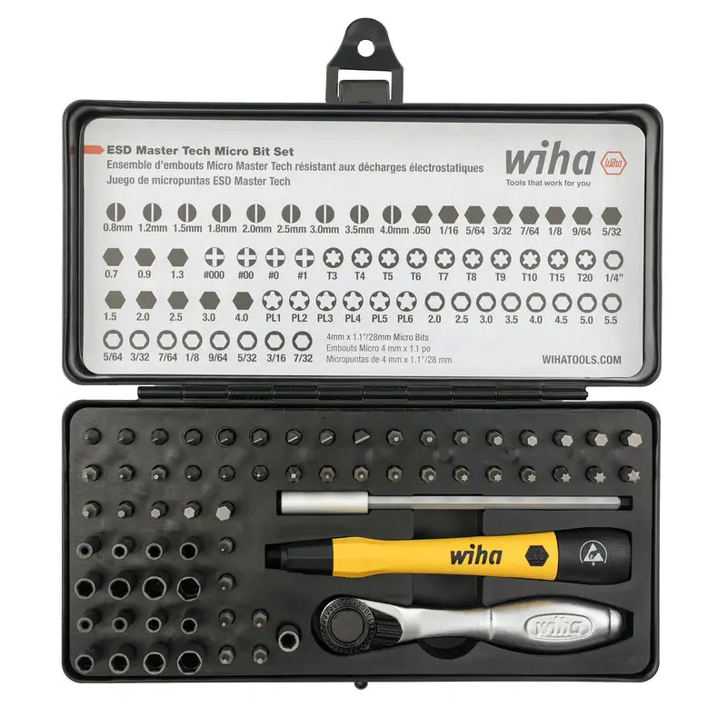 Wiha Esd-Safe Micro Bit Ratchet Set – 65-Piece 1