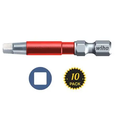 Wiha Terminator Impact Power Bits – #2 Square Drive, 2-Inch Length (10-Pack) 1