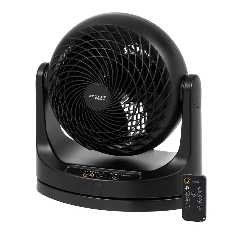 Woozoo Black Oscillating Air Circulator Fan – Remote-Controlled Desktop Cooling Fan 1