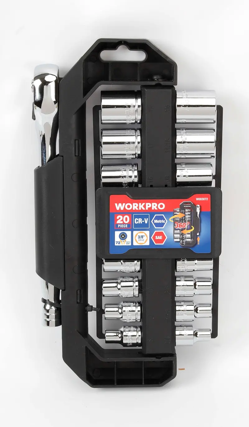 Workpro 20-Piece 3/8-Inch Drive Socket Set 1