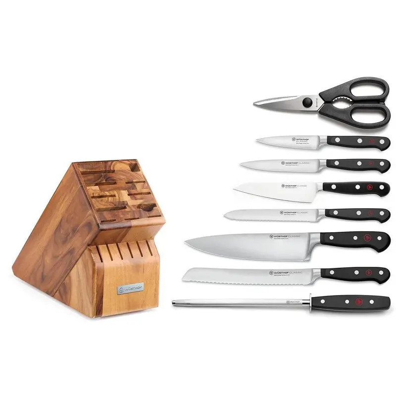 Wusthof Classic 9-Piece Acacia Wood Knife Block Set 1