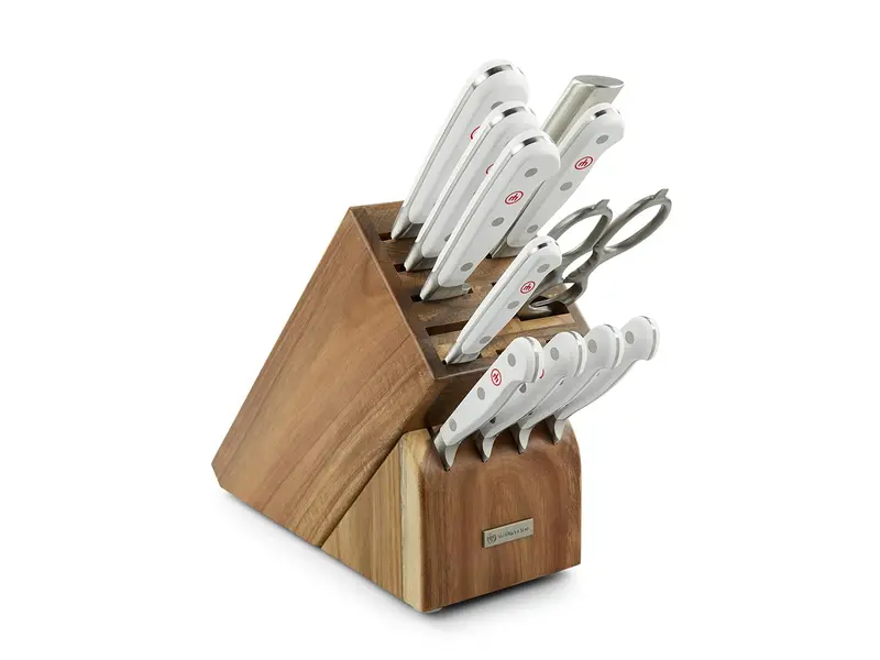 Wüsthof Classic White 12-Piece Knife Set – Acacia Block Bundle 1