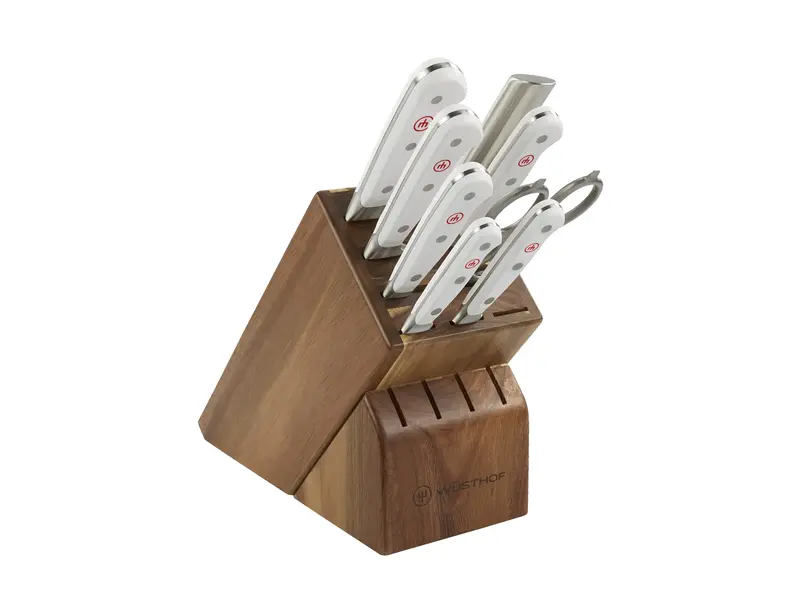 Wüsthof Classic White 9-Piece Knife Set With Acacia Block 1
