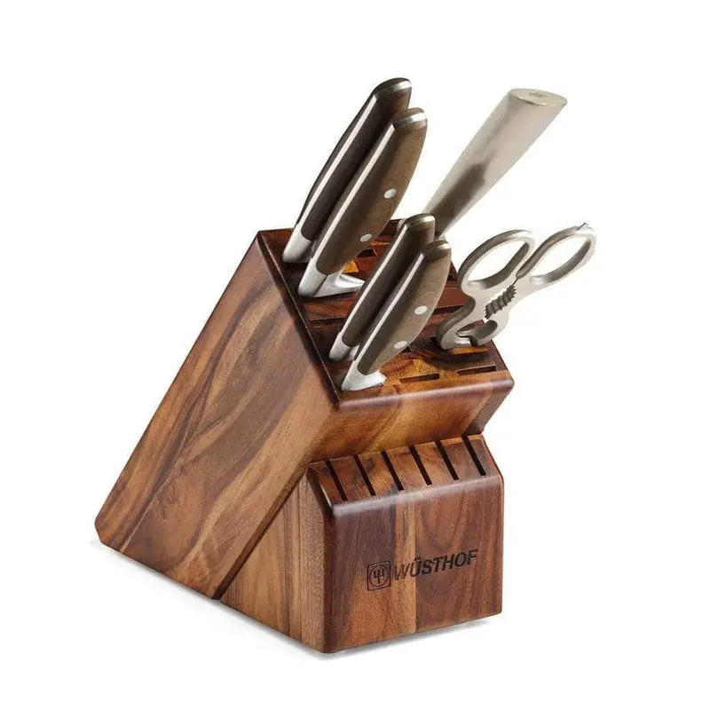 Wusthof Epicure 7-Piece Acacia Wood Knife Block Set 1