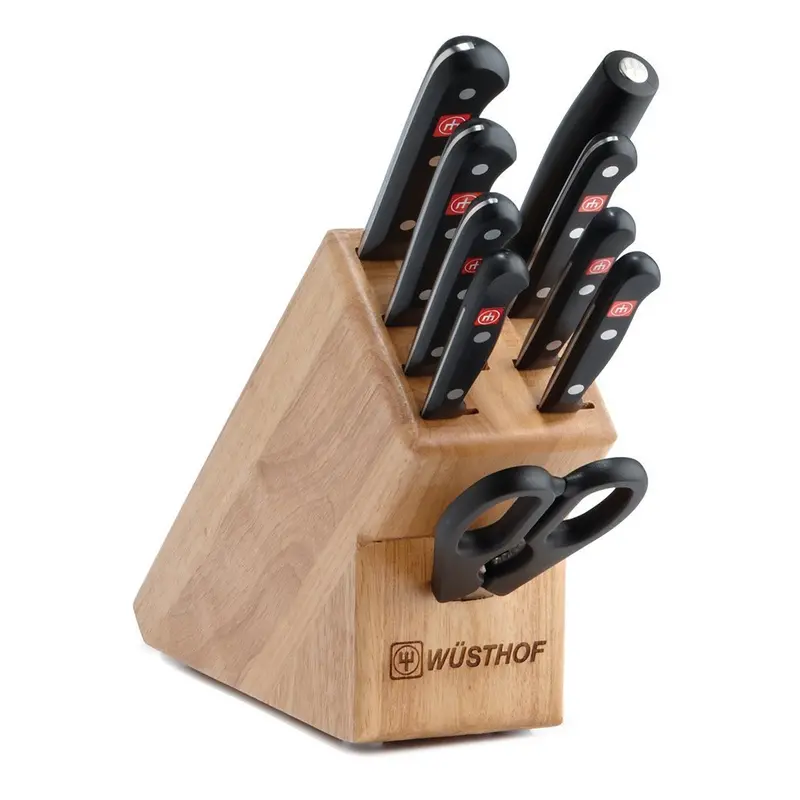 Wusthof Gourmet 10-Piece Beechwood Knife Block Set 1