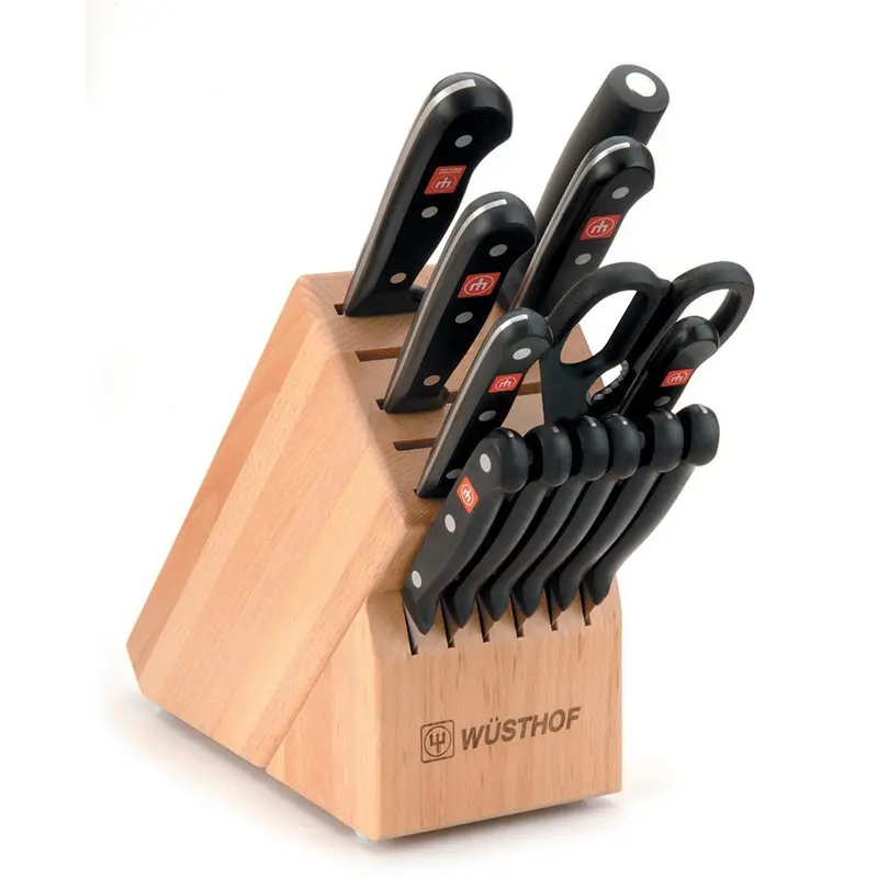 Wusthof Gourmet 14-Piece Beechwood Knife Block Set 1