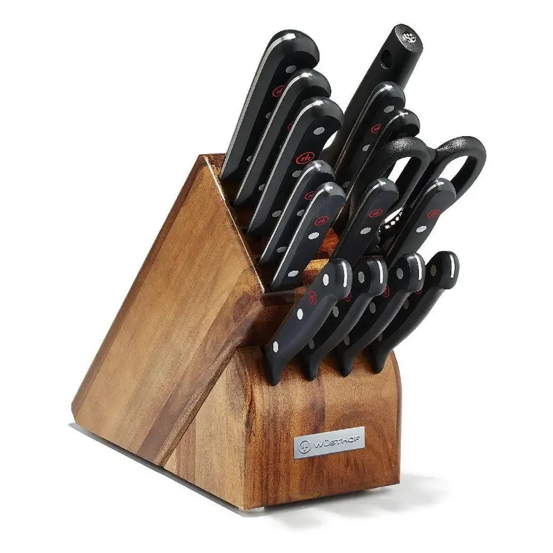 Wusthof Gourmet 16-Piece Black-Handle Knife Block Set 1