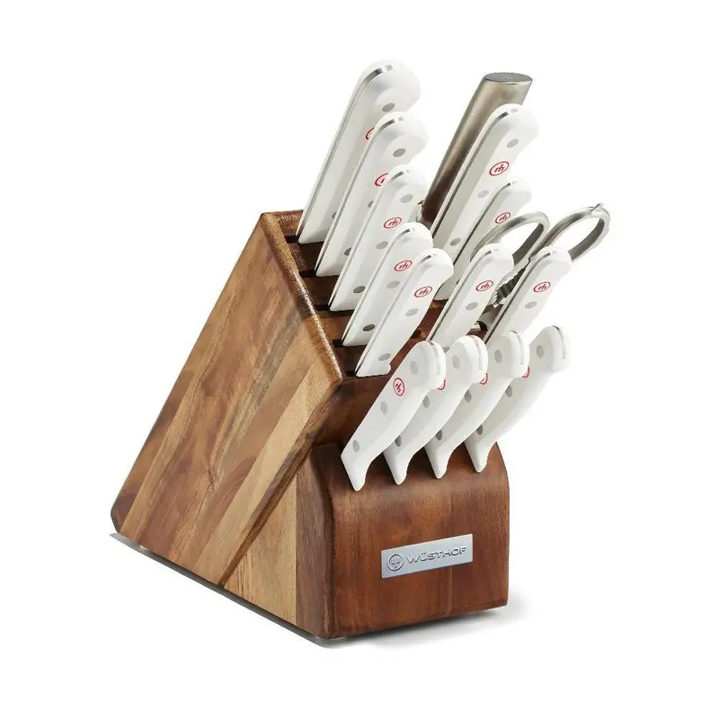 Wusthof Gourmet 16-Piece White-Handle Knife Block Set 1
