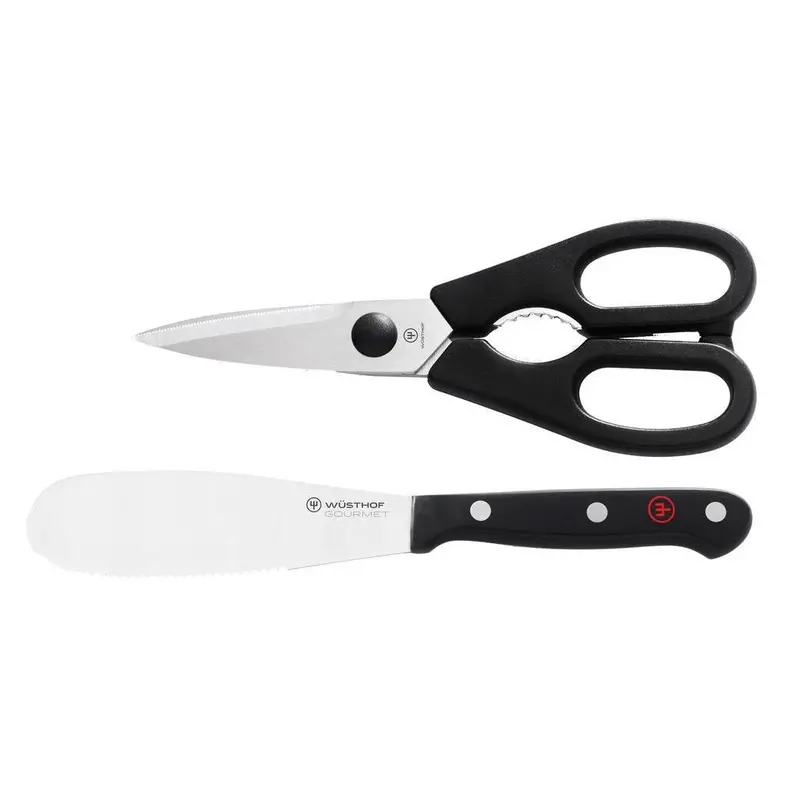 Wusthof Gourmet 2-Piece Kitchen Shears And Butter Spreader Set 1
