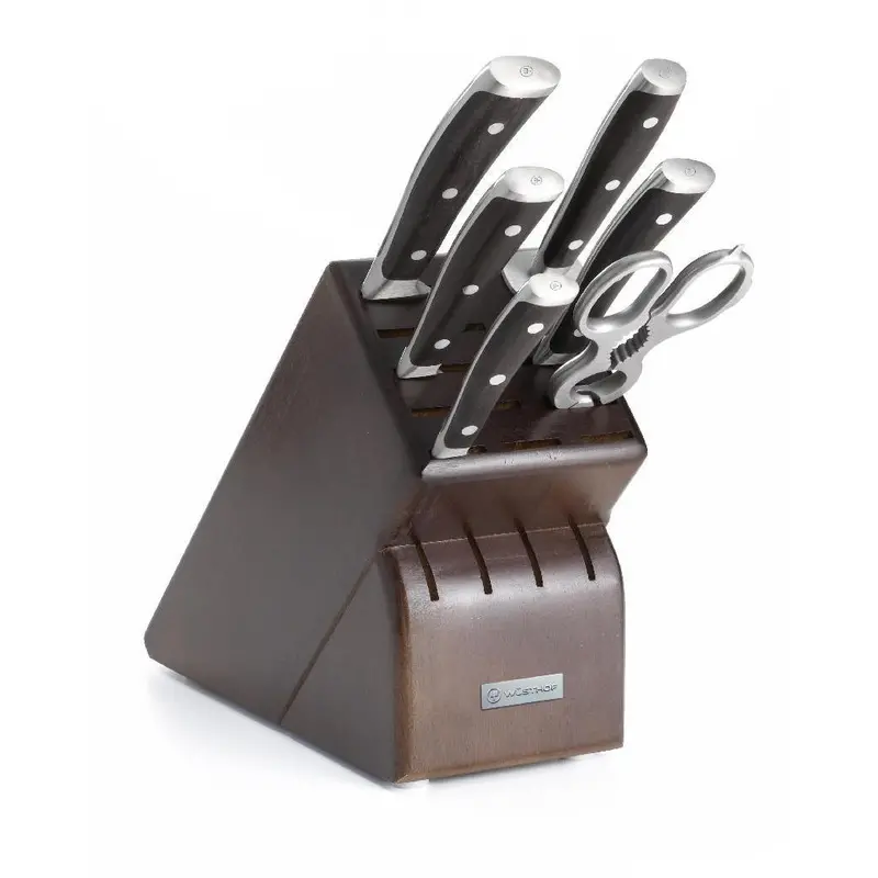 Wusthof Ikon Blackwood 7-Piece Walnut Knife Block Set 1