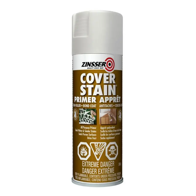 Zinsser Oil-Based Cover Stain Primer-Sealer — 384 Ml White Aerosol Spray 1